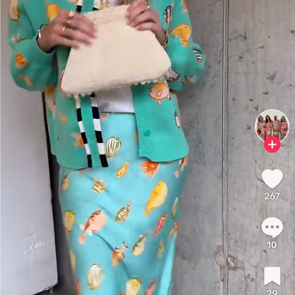 Never Fully Dressed Fish Print Skirt - Picture 1 of 6
